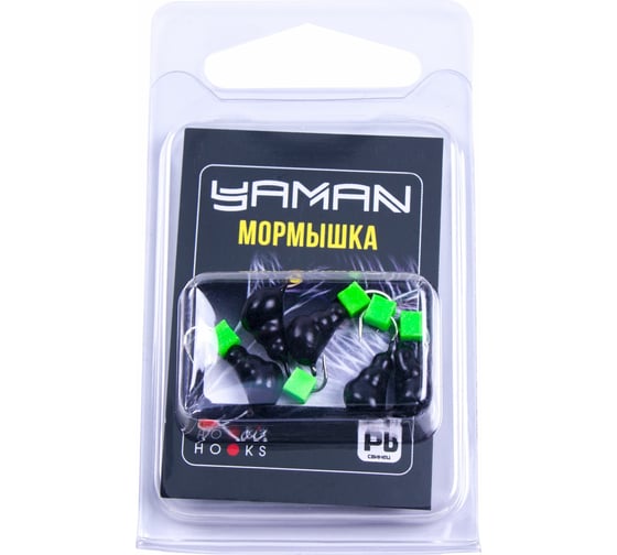 Безнасадочная мормышка ЯМАН Муравей с ушком, вес 0.8 г, ядреный кубик зеленый, 5 шт Я-МР2562 1