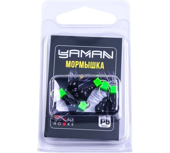 Безнасадочная мормышка ЯМАН Муравей с ушком, вес 1.2 г, ядреный кубик зеленый, 5 шт Я-МР2560 1