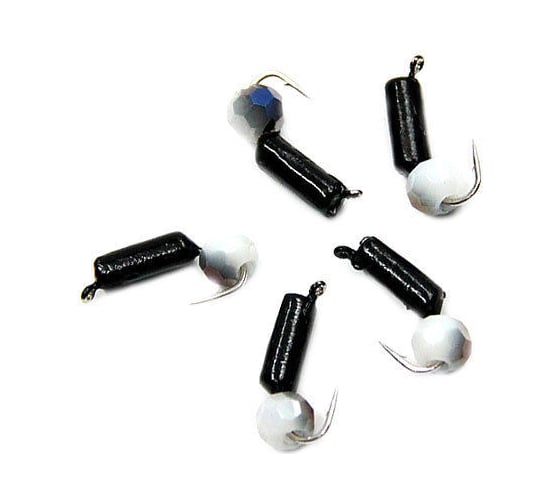 Безнасадочная мормышка ЯМАН Гвоздешарик, черный, d-3 мм, вес 0.85 г, кристалл белый, 5 шт Я-МР1783 1