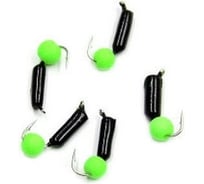 Безнасадочная мормышка ЯМАН Гвоздешарик, черный, d-2 мм, вес 0.45 г, шарик зеленый неон, 5 шт Я-МР1960