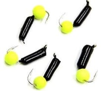 Безнасадочная мормышка ЯМАН Гвоздешарик, черный, d-2 мм, вес 0.45 г, шарик желтый неон, 5 шт Я-МР1718