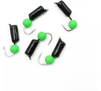 Безнасадочная мормышка ЯМАН Гвоздешарик, черный, d-3 мм, вес 0.85 г, шарик зеленый неон, 5 шт Я-МР1964