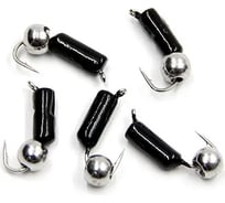 Безнасадочная мормышка ЯМАН Гвоздешарик, черный, d-3 мм, вес 0.85 г, шарик никелированный 5 шт Я-МР1760