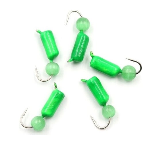 Безнасадочная мормышка ЯМАН Гвоздешарик, зеленый, d-3 мм, вес 0.85 г, кошачий глаз зеленый, 5 шт Я-МР1771 1