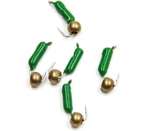 Безнасадочная мормышка ЯМАН Гвоздешарик, зеленый, d-2 мм, вес 0.45 г, шарик латунный, 5 шт Я-МР1690