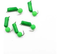 Безнасадочная мормышка ЯМАН Гвоздешарик, зеленый, d-2.5 мм, вес 0.6 г, шарик зеленый неон, 5 шт Я-МР1950