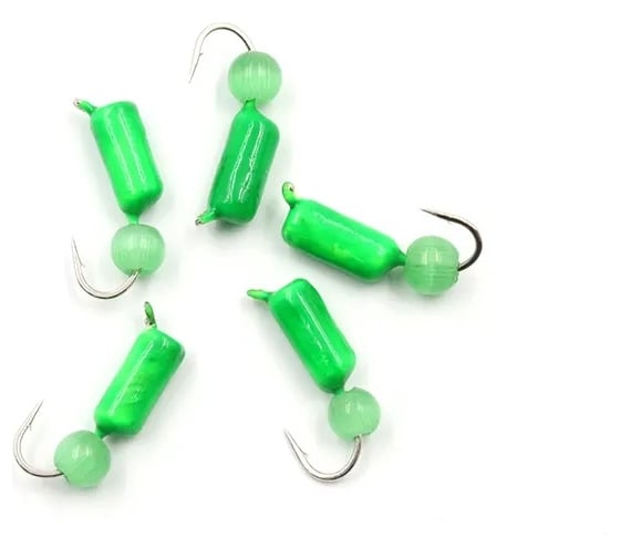 Безнасадочная мормышка ЯМАН Гвоздешарик, зеленый, d-2 мм, вес 0.45 г, кошачий глаз зеленый, 5 шт Я-МР1702 1