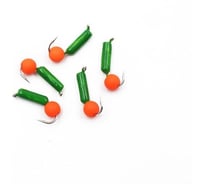 Безнасадочная мормышка ЯМАН Гвоздешарик, зеленый, d-2 мм, вес 0.45 г, шарик оранжевый неон, 5 шт Я-МР1949