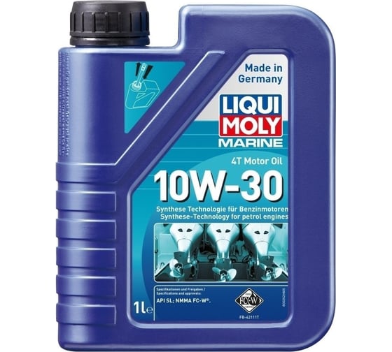 НС-синтетическое моторное масло для лодок LIQUI MOLY Marine 4T Motor Oil 10W-30 SL 1л 25022