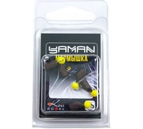 Безнасадочная мормышка ЯМАН гвоздешарик, матовый шоколад, d-3 мм, вес 0.85 г, шарик желт.неон , 5 шт Я-МР2742