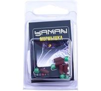 Безнасадочная мормышка ЯМАН гвоздешарик, матовый шоколад, d-3 мм, вес 0.85 г, кошачий глаз зел, 5 шт Я-МР2748