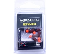Безнасадочная мормышка ЯМАН гвоздешарик, матовый шоколад, d-3 мм, вес 0.85 г, шарик оранж.неон, 5 шт Я-МР2743