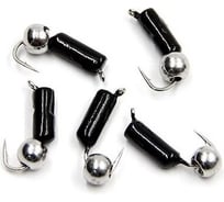 Безнасадочная мормышка ЯМАН гвоздешарик, черный, d-4 мм, вес 1.2 г, шарик никелированный, 5 шт Я-МР2718