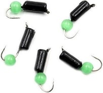 Безнасадочная мормышка ЯМАН гвоздешарик, черный, d-3,5 мм, вес 1 г, кошачий глаз зеленый, 5шт Я-МР2727