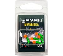 Безнасадочная мормышка ЯМАН гвоздекубик, зелёный, d-3,5 мм, вес 1 г, ядреный кубик красный, 5 шт Я-МР2676