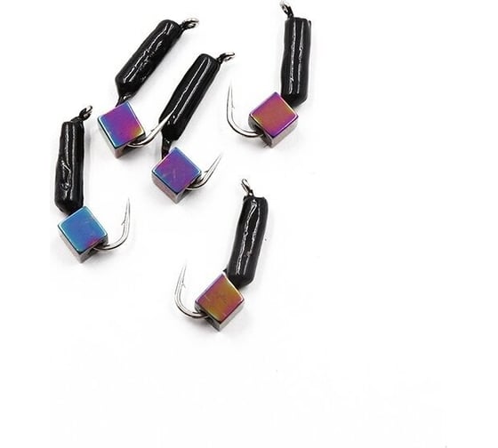 Безнасадочная мормышка ЯМАН гвоздекубик, зеленый, d-2 мм, вес 0.45 г, кубик хамелеон, 5 шт Я-МР1706 1