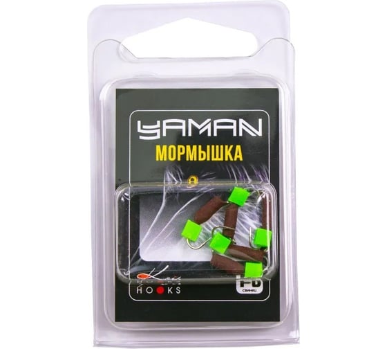 Безнасадочная мормышка ЯМАН гвоздекубик, матовый шоколад, d-2,5 мм, вес 0.6 г,ядр.кубик зеленый, 5 шт Я-МР2712 1