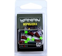 Безнасадочная мормышка ЯМАН гвоздекубик, матовый шоколад, d-3,5 мм, вес 1 г, ядр.кубик желтый, 5 шт ЯМАН Я-МР2702