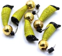 Вольфрамовая безнасадочная мормышка ЯМАН Ручейник №6, d-2.5 мм, l-8.5 мм, вес 0.90 г, латунный шар Я-МР1173