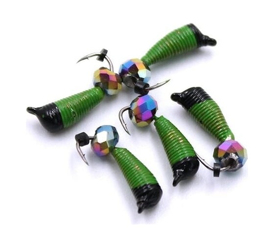 Вольфрамовая безнасадочная мормышка ЯМАН Ручейник №6, d-2.5 мм, l-8.5 мм, вес 0.90 г, кристалл хамелео Я-МР1172 1