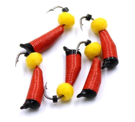 Вольфрамовая безнасадочная мормышка ЯМАН Ручейник №6, d-2.5 мм, l-8.5 мм, вес 0.90 г, кристалл желтый Я-МР1156 1