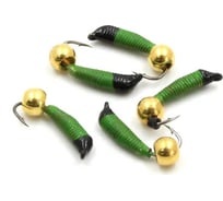 Вольфрамовая безнасадочная мормышка ЯМАН Ручейник №5, d-2 мм, l-9.5 мм, вес 0.80 г, кубик салатовый Я-МР1149