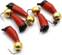 Вольфрамовая безнасадочная мормышка ЯМАН Ручейник №6, d-2.5 мм, l-8.5 мм, вес 0.90 г, латунный шар Я-МР1158