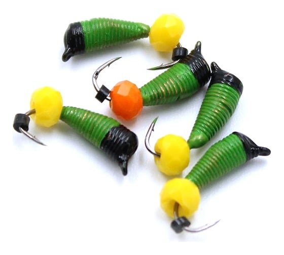 Вольфрамовая безнасадочная мормышка ЯМАН Ручейник №6, d-м, вес 0.90 г, кристалл желтый Я-МР1171 1