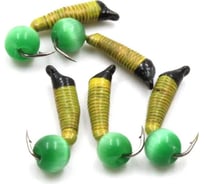 Вольфрамовая безнасадочная мормышка ЯМАН Ручейник №3, d-1.5 мм, l-8.5 мм, вес 0.60 г,кошачий глазр Я-МР1105