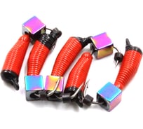 Вольфрамовая безнасадочная мормышка ЯМАН Ручейник №7, d-2.5 мм, l-9.5 мм, вес 1.00 г, кубикв. красн Я-МР1174