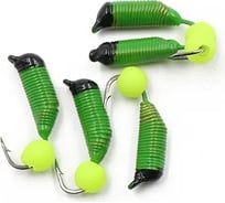 Вольфрамовая безнасадочная мормышка ЯМАН Ручейник №7, d-2.5 мм, l-9.5 мм, вес 0.95 г, желтый шар Я-МР2143