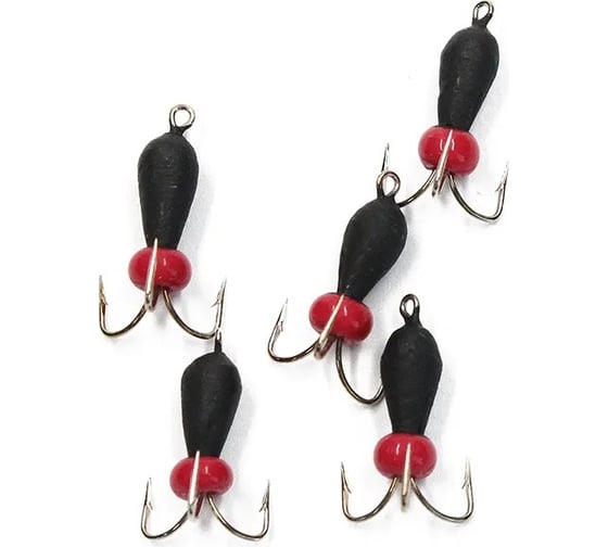 Вольфрамовая безнасадочная мормышка ЯМАН черт с петлей (короткий), d-3 мм, вес 0.6 г, бисер Я-МР1328 1