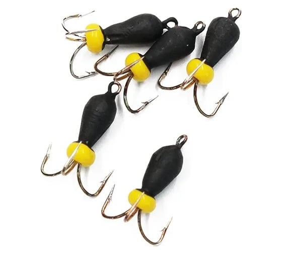 Вольфрамовая безнасадочная мормышка ЯМАН черт с петлей (короткий), d-3 мм, вес 0.6 г, бисер Я-МР1330 1