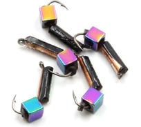 Вольфрамовая безнасадочная мормышка ЯМАН Столбик №3, d-2 мм, l-7 мм, вес 0.65 г, кубик, медь Я-МР1006