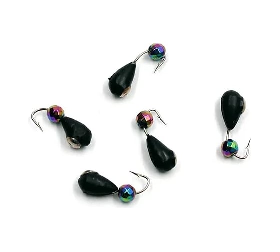 Вольфрамовая безнасадочная мормышка ЯМАН капля с отверстием с коронкой из никеля, d-4 мм, вес 1.1 г, кристалл Я-МР1639 1