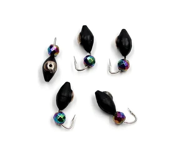 Вольфрамовая безнасадочная мормышка ЯМАН овсинка с коронкой из никеля, d-4 мм, вес 1.1 г, кристалл хамел Я-МР1632 1