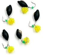 Вольфрамовая безнасадочная мормышка ЯМАН овсинка с коронкой из никеля, d-3 мм, вес 0.7 г, подвеска икрин Я-МР1577