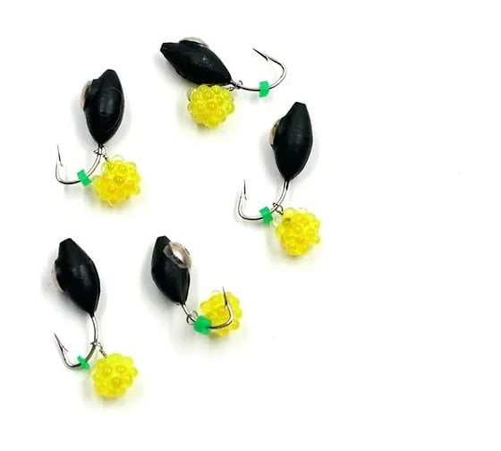 Вольфрамовая безнасадочная мормышка ЯМАН овсинка с коронкой из никеля, d-4 мм, вес 1.1 г, подвеска икрин Я-МР1580 1