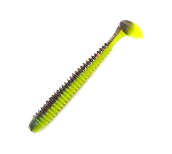 Виброхвост ЯМАН pro betta, р.4.5 inch, цвет n32 - black red flake/chartreuse, 5 шт. YP-B45-32 1