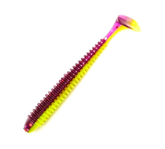 Виброхвост ЯМАН pro betta, р.4.5 inch, цвет n26 - violet chartreuse, 5 шт. YP-B45-26 1