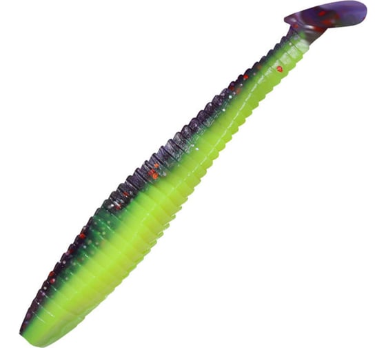 Виброхвост ЯМАН pro flatter shad, р.2 inch, цвет n26 - violet chartreuse, 6 шт. YP-FS2-26 1