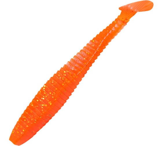 Виброхвост ЯМАН pro flatter shad, р.4 inch, цвет n03 - carrot gold flake, 5 шт. YP-FS4-03