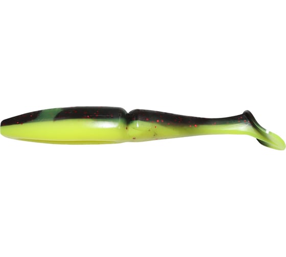 Виброхвост ЯМАН pro mamura, р.5 inch, цвет n32 - black red flake/chartreuse, 4 шт. YP-M5-32 1