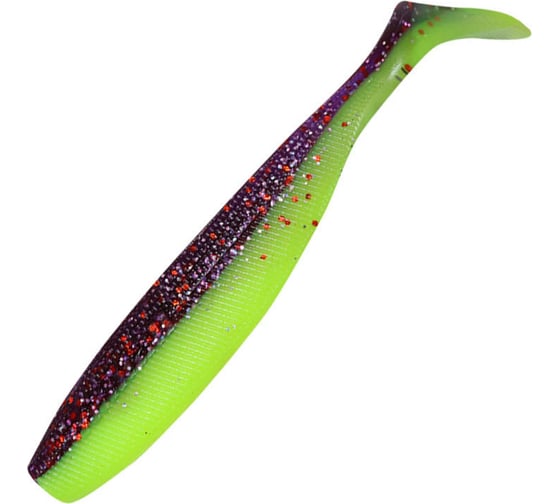 Виброхвост ЯМАН pro sharky shad, р.4.5 inch, цвет n26 - violet chartreuse, 5 шт. YP-SS45-26 1