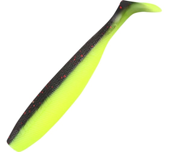 Виброхвост ЯМАН pro sharky shad, р.4.5 inch, цвет n32 - black red flake/chartreuse, 5 шт. YP-SS45-32 1