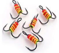 Крючок-тройник ЯМАН Факел, размер 4 int, 5 шт. Я-ТК24