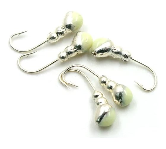 Мормышка ЯМАН муравей с отверстием, silver plated, с фосфорной пяткой, d 3, вес 0.3 г, 5 шт Я-МР0162 1