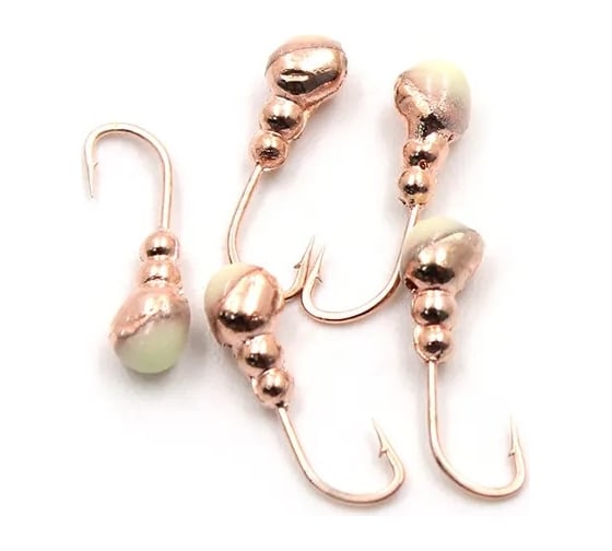 Мормышка ЯМАН муравей с отверстием, copper plated, с фосфорной пяткой, d 5, вес 0.8 г, 5 шт Я-МР0169 1