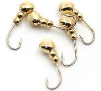 Мормышка ЯМАН муравей с отверстием, gold plated, с фосфорной пяткой, d 3, вес 0.3 г, 5 шт Я-МР0161