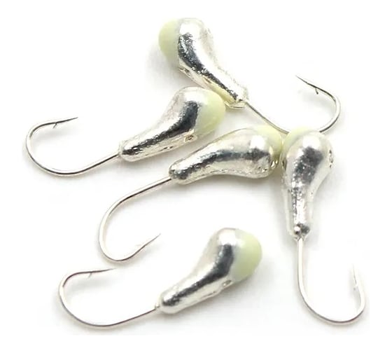 Мормышка ЯМАН уралка с отверстием, silver plated, с фосфорной пяткой, d 3, вес 0.3 г, 5 шт Я-МР0176 1